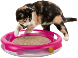 Hračka pro kočku kruh s kuličkou a škrabacím kartonem 37 cm