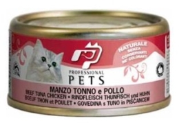 Professional Pets Naturale Cat konzerva hovězí, tuňák a kuře 70g