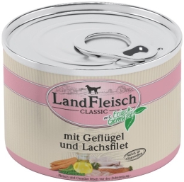 Landfleisch Dog Classic drůběží s lososem 195g