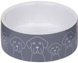 Nobby keramická miska DOGS šedo-bílá 12,0 x 4,5 cm / 0,25 l