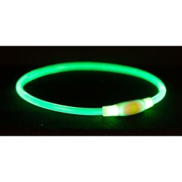 Flash light ring USB, blikací obojek, L-XL: 65 cm/ ø 8 mm, zelená (RP 2,10 Kč)