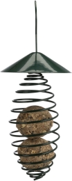 Krmítko na lojovou kouli - spirála se stříškou, 10 × 25 cm