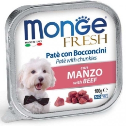 MONGE FRESH - paštika a kousky s hovězím 100 g pro psy