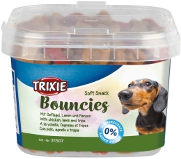 Soft Snack BOUNCIES mini kostičky kuřecí, jehněčí, dršťky 140 g