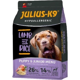 JULIUS K-9 HighPremium 3kg PUPPY&JUNIOR Hypoallergenic LAMB&Rice