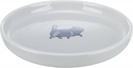 Keramická miska pro kočky, nízká a široká, 0.6 l/ø 23 cm, šedá