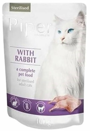 PIPER CAT kapsička pro sterilizované kočky, s králíkem, 100g