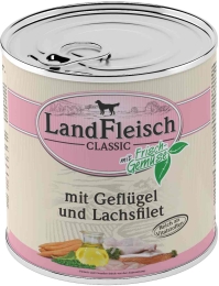 Landfleisch Dog Classic drůběží s lososem 800g