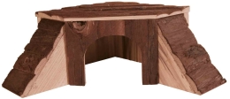 Dřevěný domek rohový THORDIS pro činčilu, morče 35 x 15 x 37/37 cm