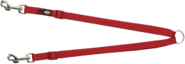 Nylonová rozdvojka - pásky s karabinami 40-70 cm/15 mm,  - červená