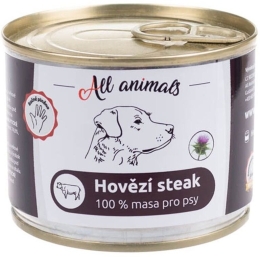 ALL ANIMALS  hovězí STEAK, konzerva pro psy, 200 g