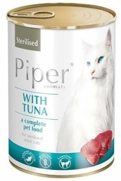 PIPER CAT konzerva pro sterilizované kočky, s tuňákem, 400g