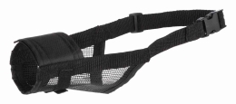 Náhubek nylonový se síťkou, polyester, černý M 19 - 26 cm