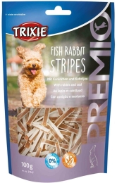 Premio FISH RABBIT STRIPES kousky s rybou a králíkem 100 g