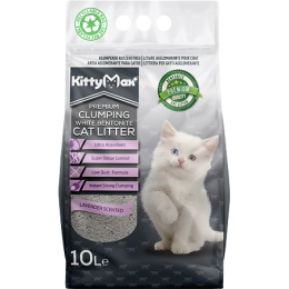 KITTYMAX hrudkující, bezprašný bílý bentonit LAVENDER  10 l