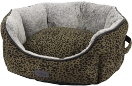 Nobby LEO komfortní pelíšek leopardí hnědá 45 x 40 x 19 cm