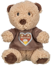 Oktoberfest Teddy, plyšový medvídek bez zvuku, 27 cm, béžová/hnědá - LIMITOVANÁ NABÍDKA