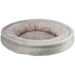 Kulatý sametový pelech EMMI, ø 50 cm, světlešedá