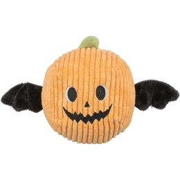 Dýňový netopýr HALLOWEEN, plyšová hračka se zvukem, 10 cm, oranžová - LIMITOVANÁ NABÍDKA