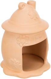 Keramický domek pro myši - vejce s kloboučkem,  ø 11 × 14 cm, terakota
