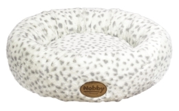 Nobby Alanis donut plyšový pelíšek leopard šedá 45cm