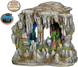 Nobby akvarijní dekorace jeskyně s LED a pískovou kaskádou 22,5 x 14,7 x 21 cm