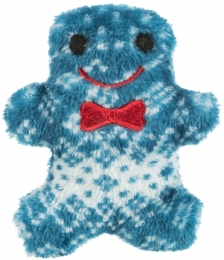 Vánoční plyšová figurka modrá myš, hvězda, perníček, 8-10cm