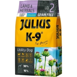 JULIUS K-9 10kg PUPPY&JUNIOR LAMB&HERBALS