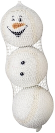 Nobby Vánoční tenisové míčky sněhulák 3 ks 4,5 cm