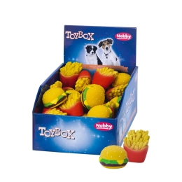 Nobby TOYBOX hračka latex Fastfood 36 ks 6 + 7,5 cm