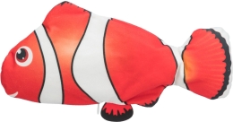 Ryba "klaun" jako živá, mrskající se, s catnipem, látka, 26 cm (RP 0,90 Kč)