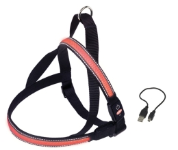 Nobby Flash Mesh svítící červený postroj vel. XL (80-100 cm)