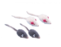 Nobby hračka plyšové myšky s chrastítkem 5cm (4ks)