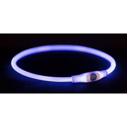 Flash light ring USB, blikací obojek, S-M: 40 cm/ ø 8 mm, modrá (RP 2,10 Kč)