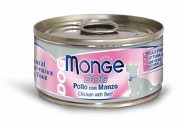 MONGE DOG NATURAL kuřecí maso s hovězím pro psy 95 g