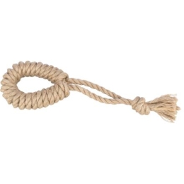 Přetahovací lano s kruhem, 50 cm, konopí/bavlna