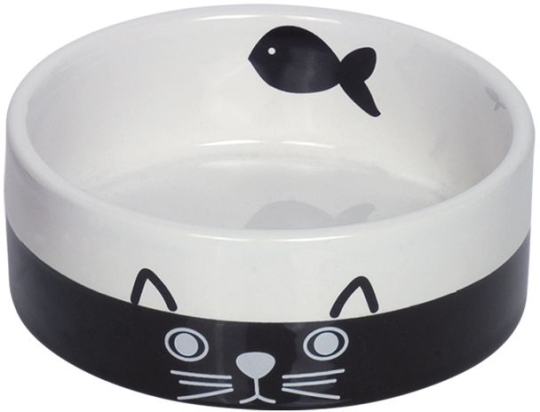 Nobby keramická miska pro kočky černobílá 12 cm 250ml