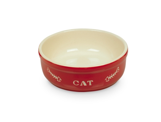 Nobby Cat keramická miska 13,5 cm červená 250ml