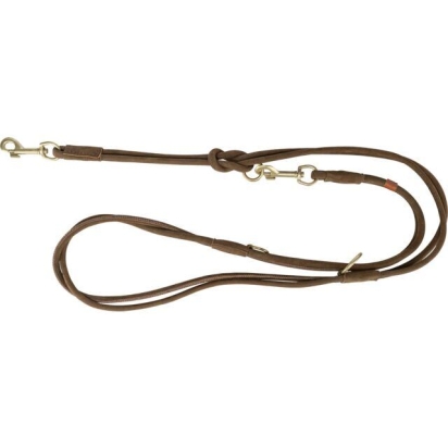 Vodítko PURE kožené kulaté nastavitelné, S: 2 m/ 10 mm, hnědá