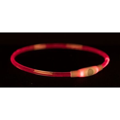 Flash light ring USB, blikací obojek, S-M: 40 cm/ ø 8 mm, červená (RP 2,10 Kč)