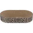 Kartonové škrabací lůžko LEO, s catnipem, 63 x 10 x 35 cm, hnědá/leopardí