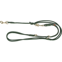 Vodítko PURE kožené kulaté nastavitelné, S: 2 m/ 10 mm, šalvějová