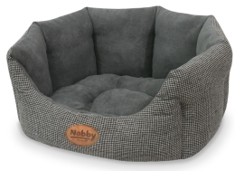 Nobby JOSI károvaný pelíšek šedý 65x57x22cm