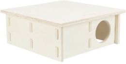 Dřevěný domeček pro hlodavce, 4 komory, 30 x 12 x 30 cm