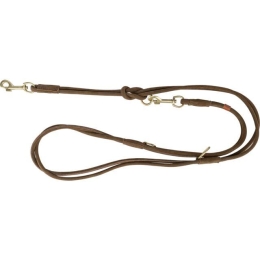 Vodítko PURE kožené kulaté nastavitelné, S: 2 m/ 10 mm, hnědá